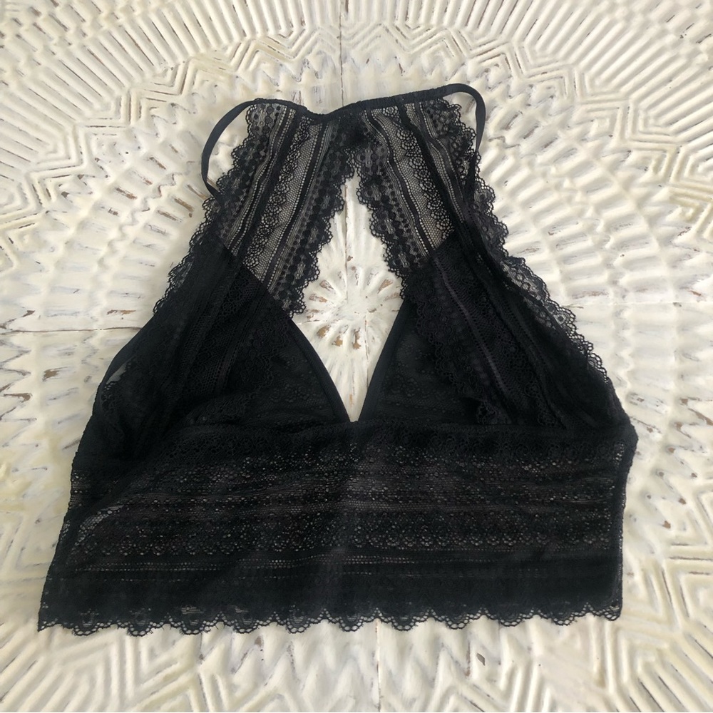 New Leto Collection Patterned Lace Keyhole Bralette Large - Picture 7 of 11